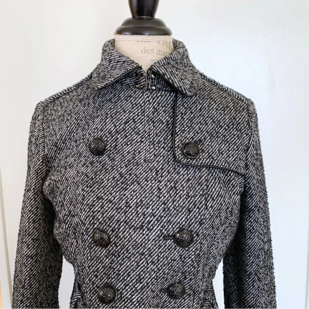 Banana Republic Herring Bone Trench Pea Coat - Picture 5 of 12